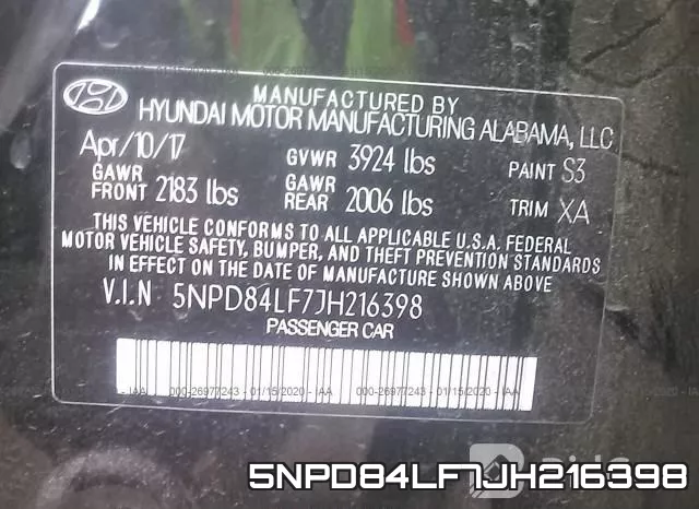 5NPD84LF7JH216398 фото 10
