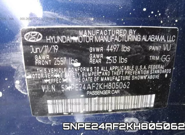 5NPE24AF2KH805062 фото 5