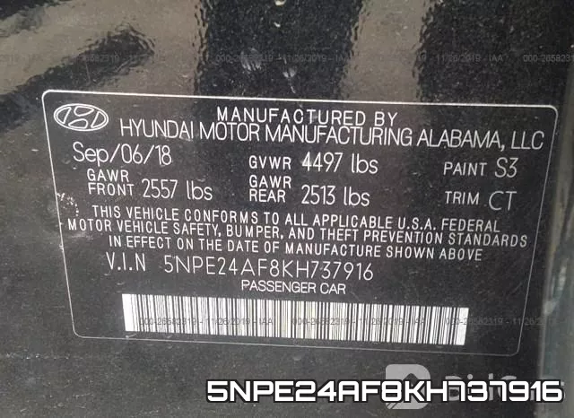 5NPE24AF8KH737916 фото 5