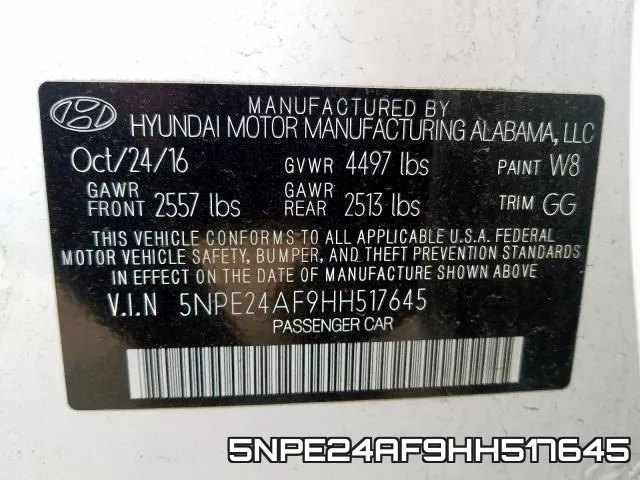 5NPE24AF9HH517645 фото 2