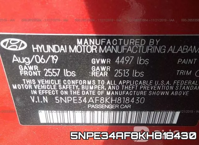 5NPE34AF8KH818430 фото 7