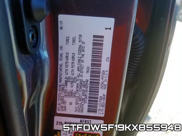 5TFDW5F19KX855948 фото 2