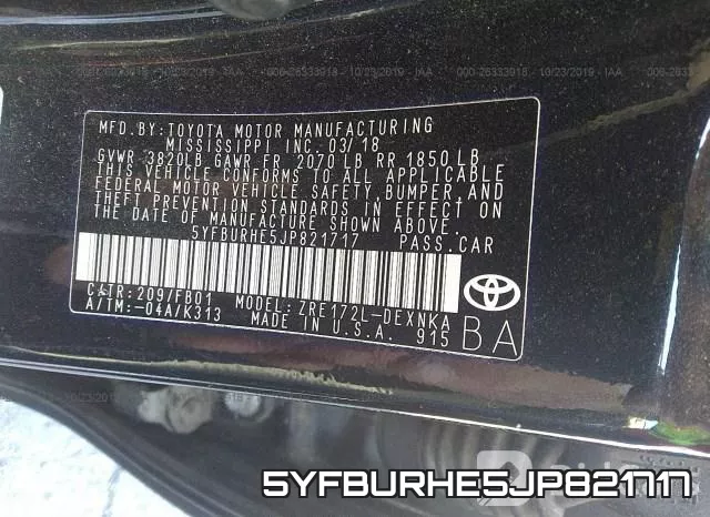 5YFBURHE5JP821717 фото 7