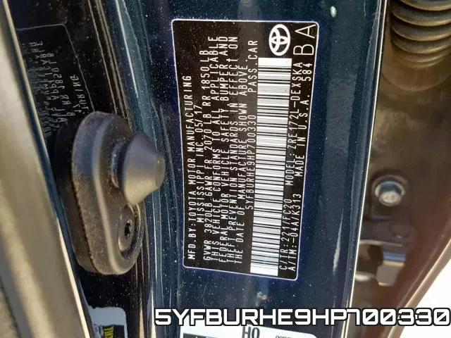 5YFBURHE9HP700330 фото 2