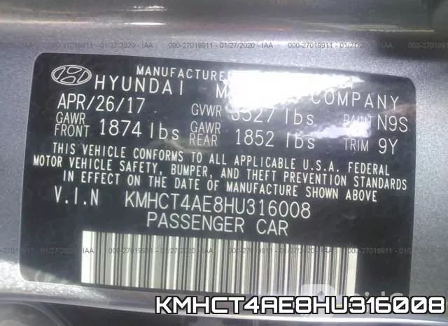 KMHCT4AE8HU316008 фото 8
