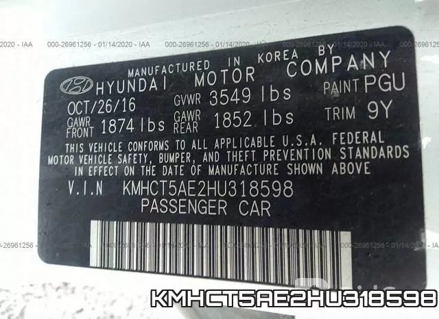KMHCT5AE2HU318598 фото 6