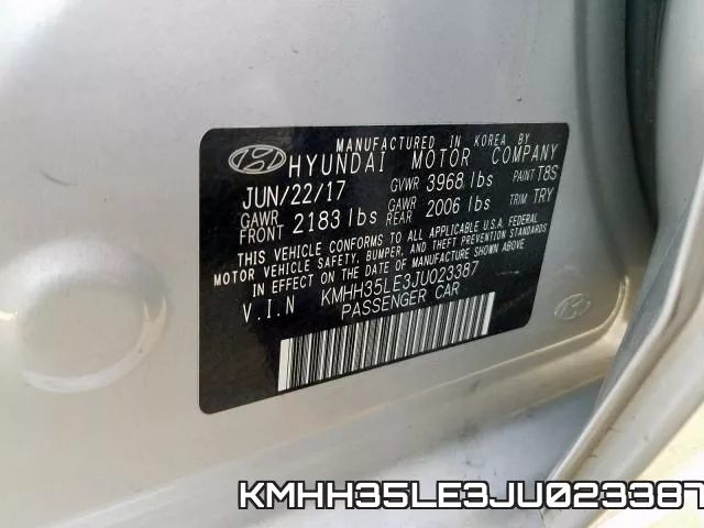 KMHH35LE3JU023387 фото 2