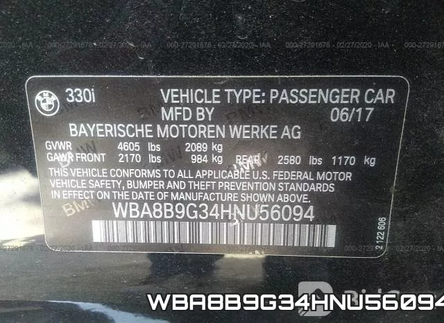 WBA8B9G34HNU56094 фото 8