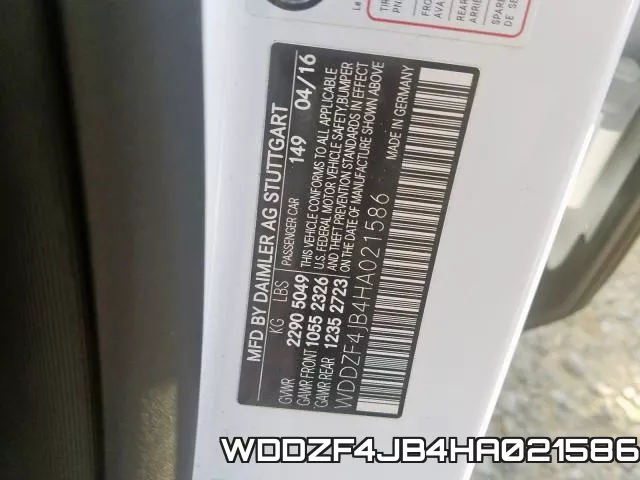 WDDZF4JB4HA021586 фото 2