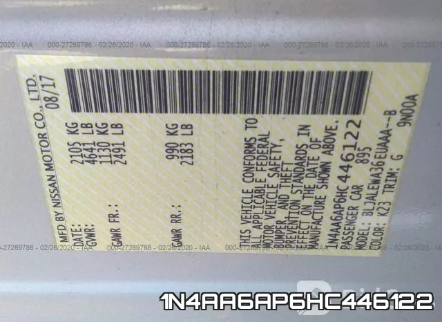 1N4AA6AP6HC446122 фото 6