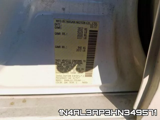 1N4AL3AP3HN349571 фото 2