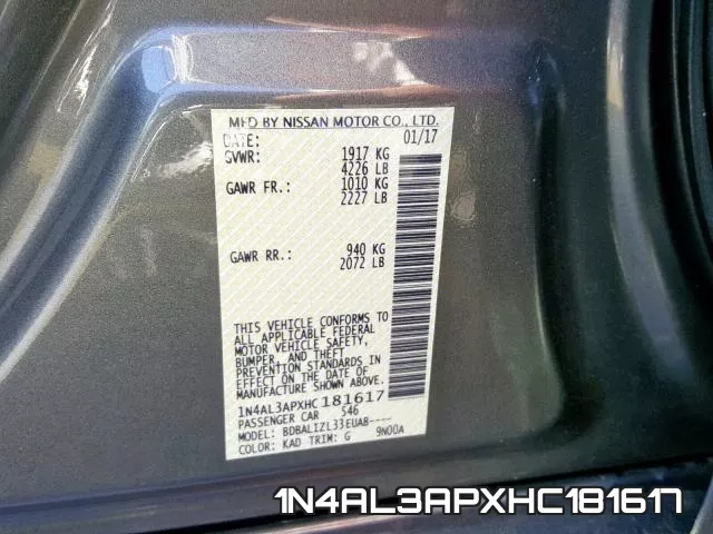1N4AL3APXHC181617 фото 2