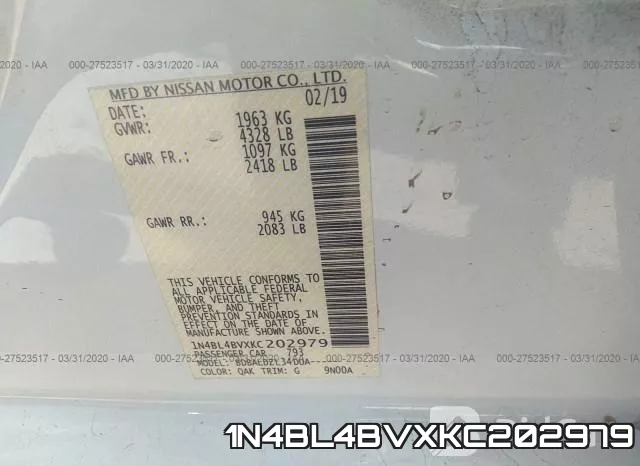 1N4BL4BVXKC202979 фото 6