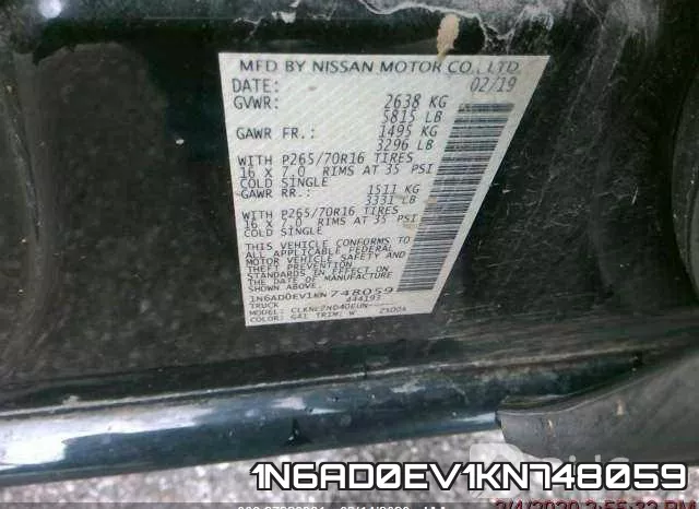 1N6AD0EV1KN748059 фото 9
