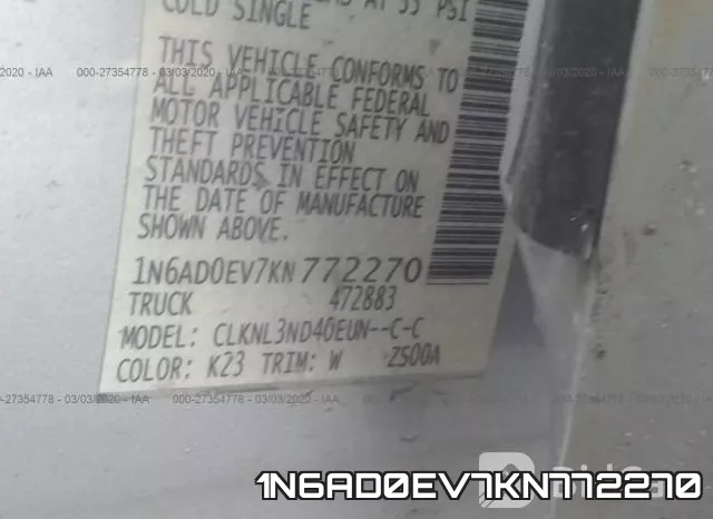 1N6AD0EV7KN772270 фото 3