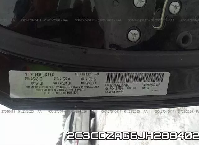 2C3CDZAG6JH288402 фото 8