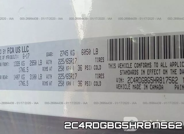 2C4RDGBG5HR817562 фото 10