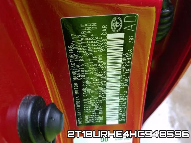 2T1BURHE4HC948596 фото 2