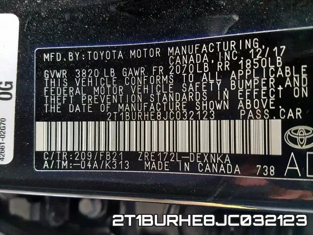 2T1BURHE8JC032123 фото 2