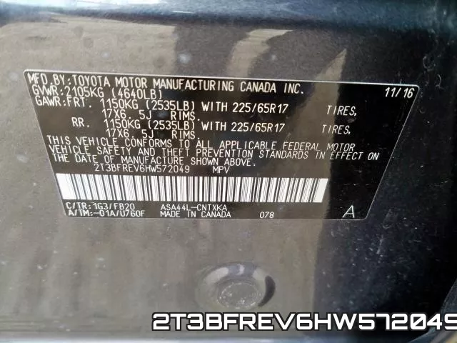 2T3BFREV6HW572049 фото 2
