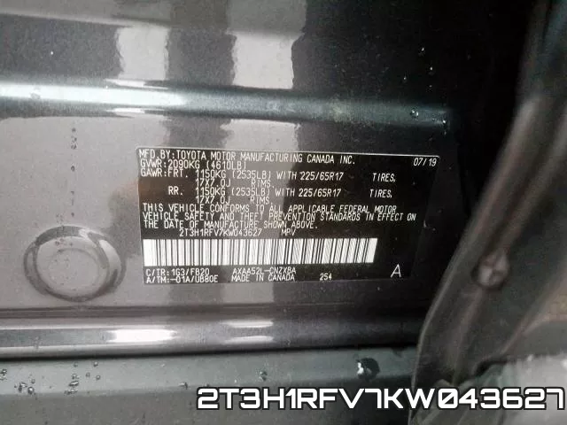 2T3H1RFV7KW043627 фото 2