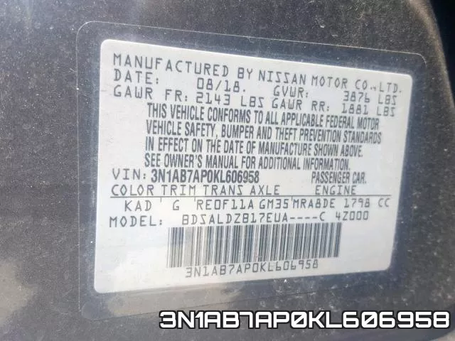 3N1AB7AP0KL606958 фото 2
