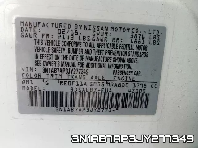 3N1AB7AP3JY277349 фото 2