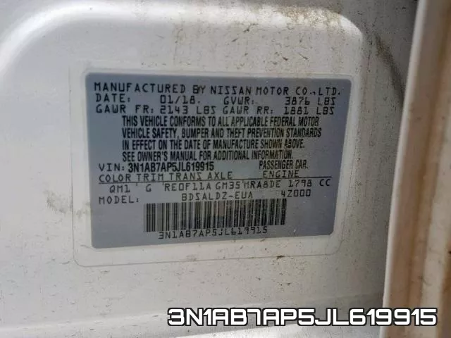 3N1AB7AP5JL619915 фото 2