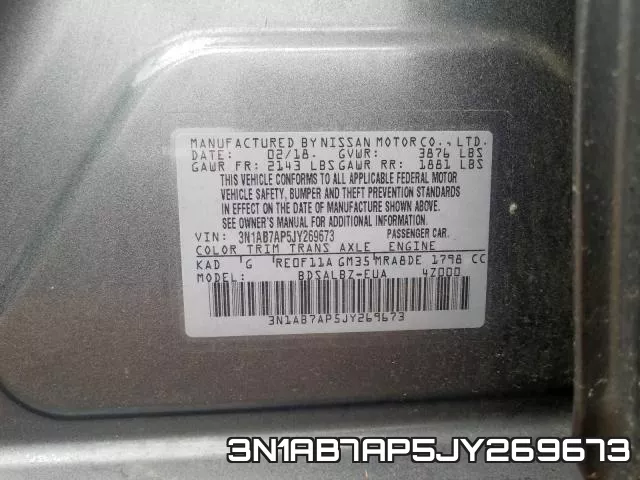 3N1AB7AP5JY269673 фото 2