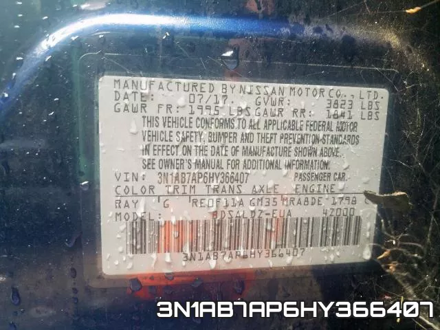 3N1AB7AP6HY366407 фото 2