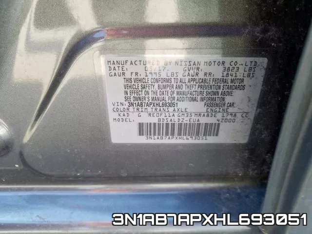 3N1AB7APXHL693051 фото 2