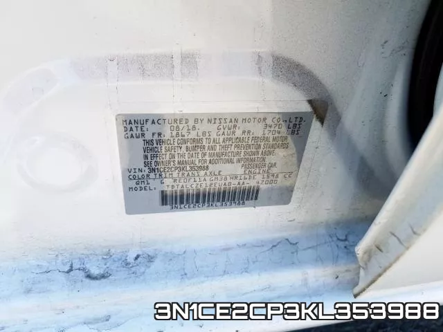 3N1CE2CP3KL353988 фото 2