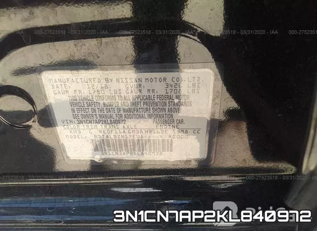 3N1CN7AP2KL840972 фото 8