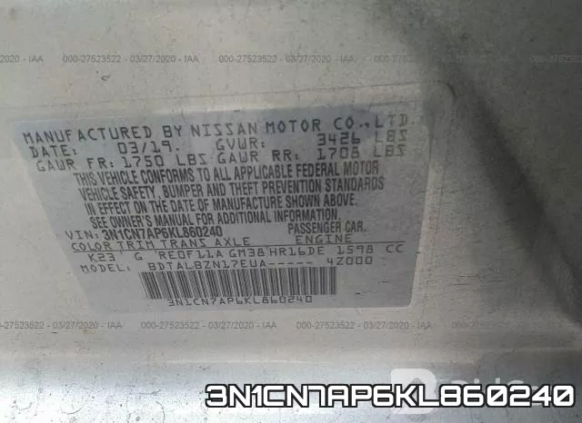 3N1CN7AP6KL860240 фото 4