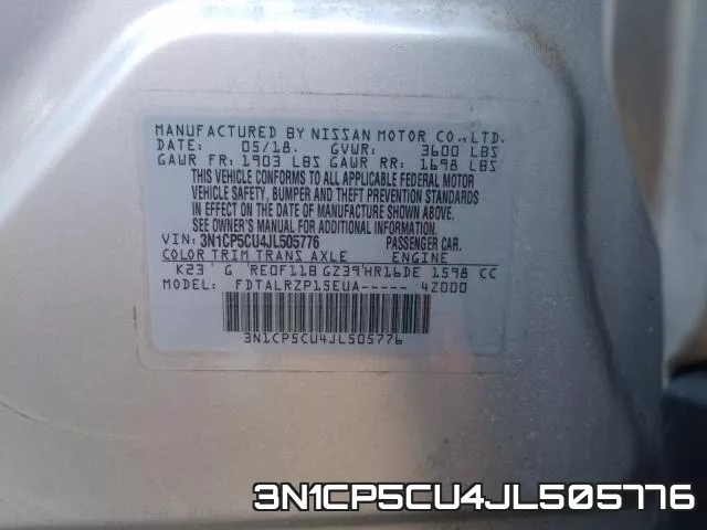 3N1CP5CU4JL505776 фото 2