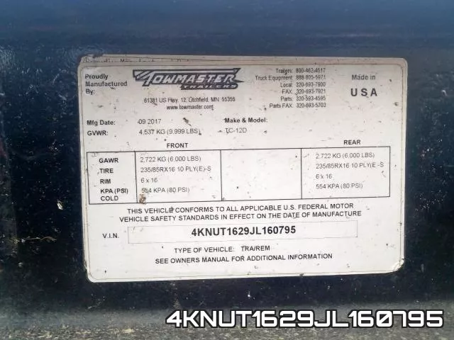 4KNUT1629JL160795 фото 2