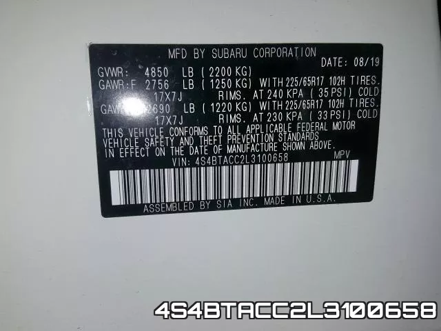 4S4BTACC2L3100658 фото 2