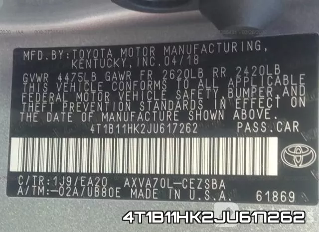 4T1B11HK2JU617262 фото 10