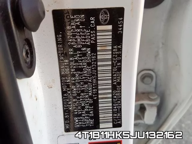 4T1B11HK5JU132162 фото 2
