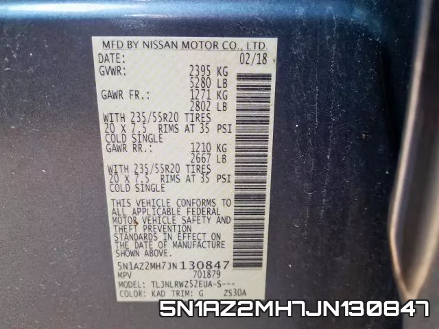 5N1AZ2MH7JN130847 фото 2