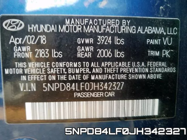 5NPD84LF0JH342327 фото 2