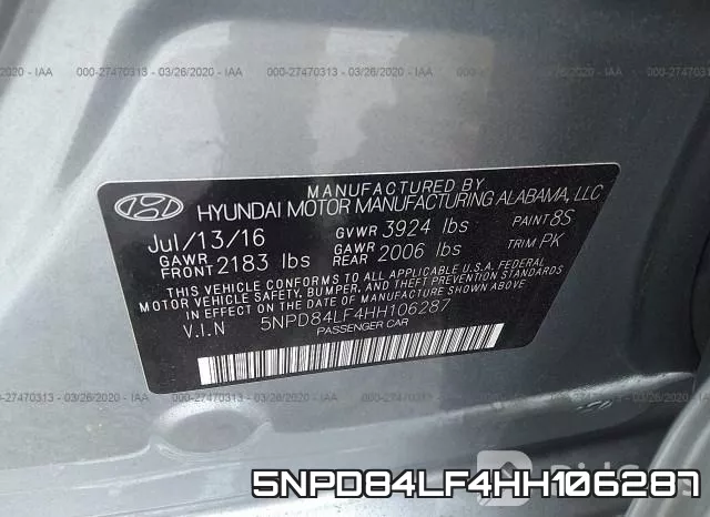 5NPD84LF4HH106287 фото 9