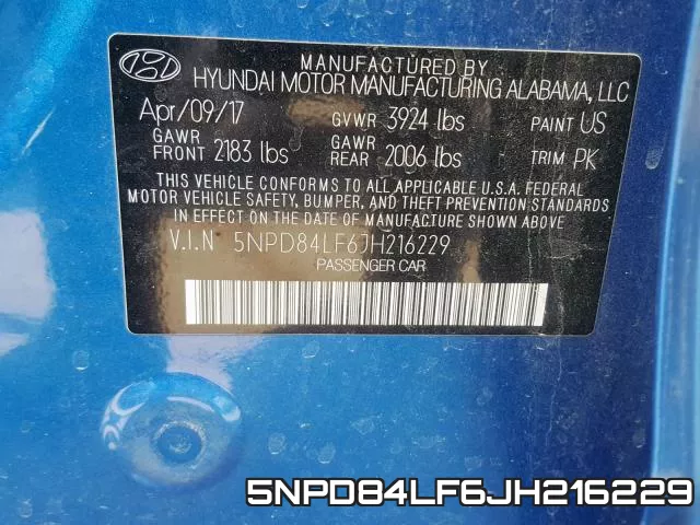 5NPD84LF6JH216229 фото 2