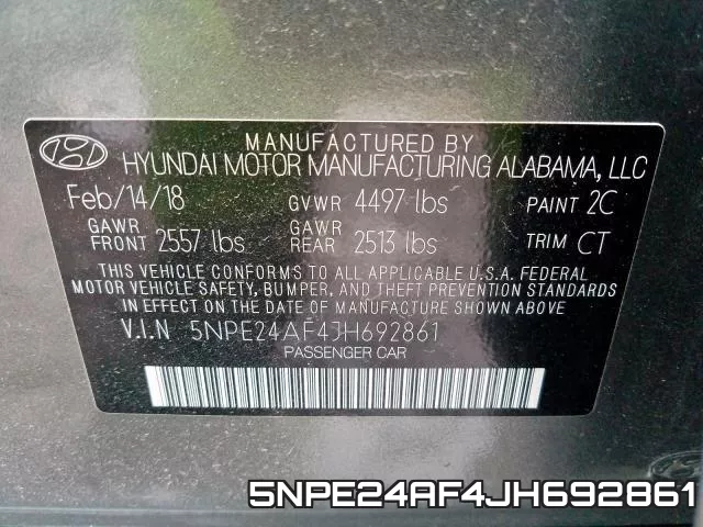 5NPE24AF4JH692861 фото 2