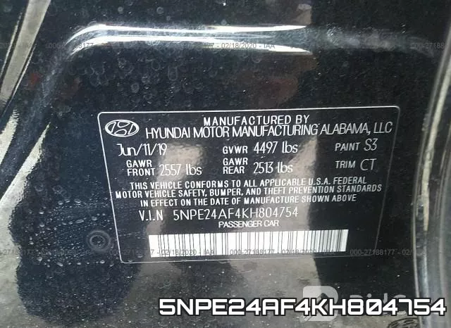 5NPE24AF4KH804754 фото 6
