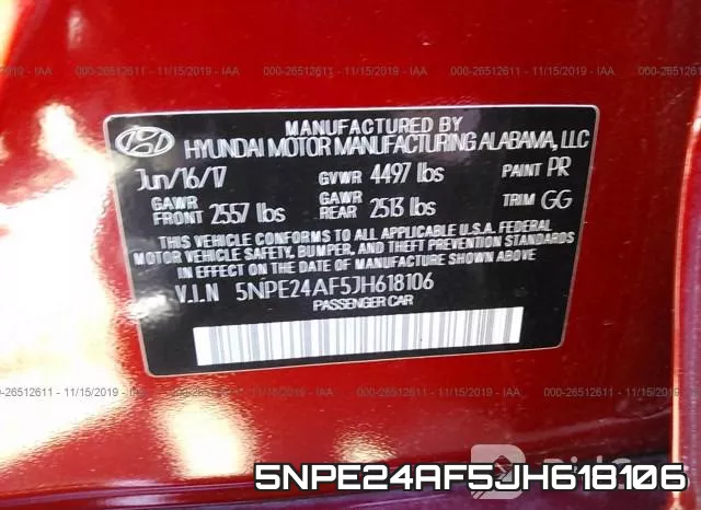 5NPE24AF5JH618106 фото 7