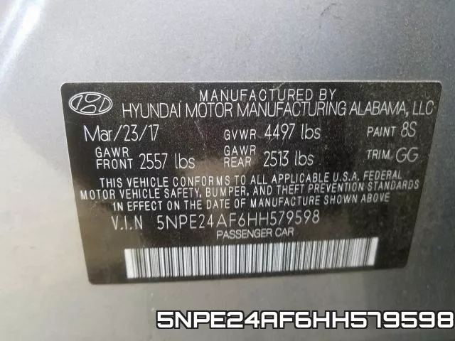 5NPE24AF6HH579598 фото 2