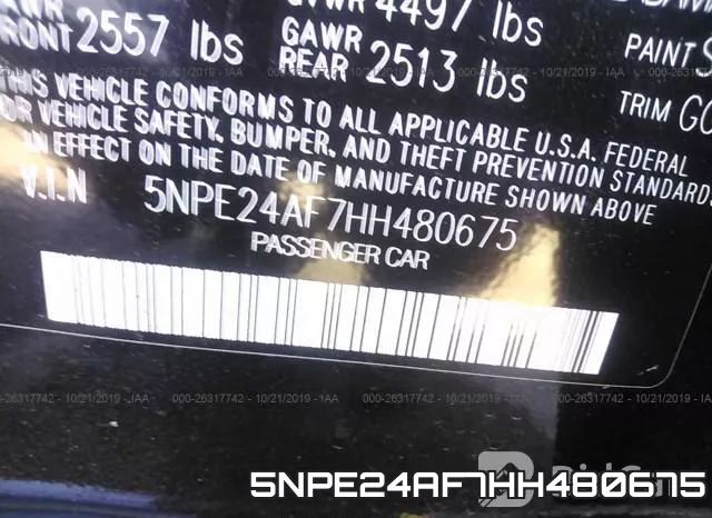 5NPE24AF7HH480675 фото 8