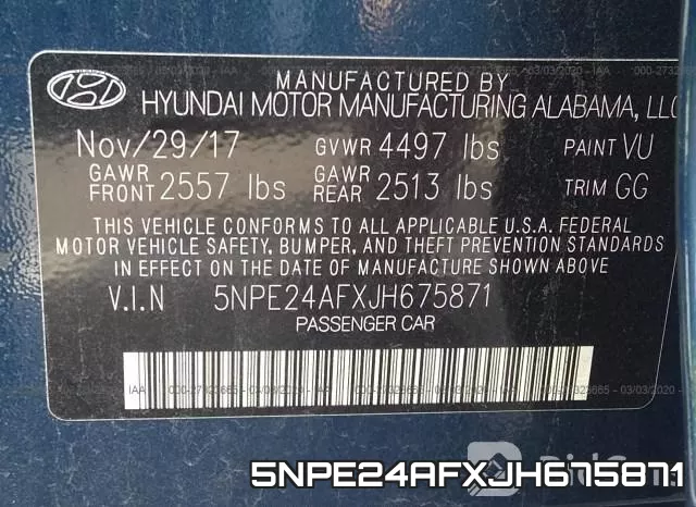 5NPE24AFXJH675871 фото 4