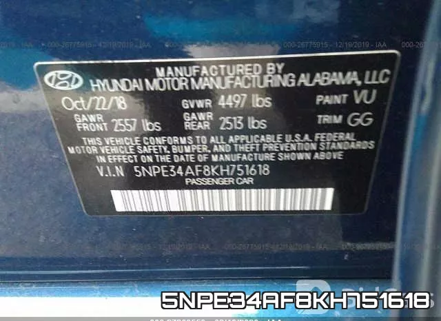 5NPE34AF8KH751618 фото 7